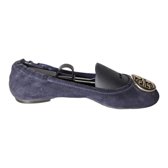 TORY BURCH Reva Navy Suede Ballet Flat Size 8.5M - Picture 7 of 9